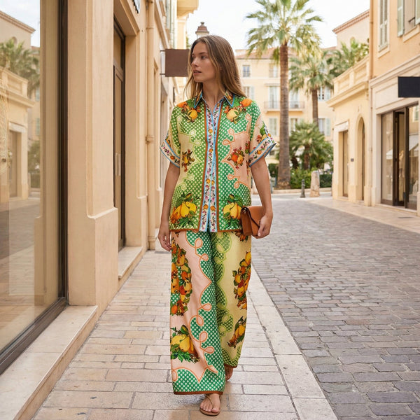 Lemonis Silk Shirt & Pant Set