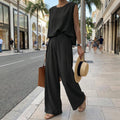 Linen-Blend Blazer & Pants Set