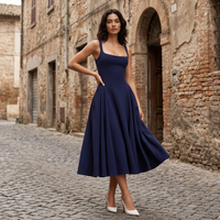 Alessia - Crepe Godet Midi Dress